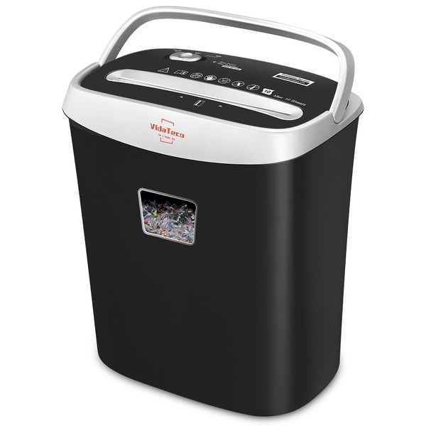 VidaTeco Paper Shredder for Home Office10-Sheet Cross-Cut Shredder with US