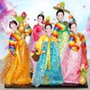BOEYAA 12in Korean rag Dolls Handmade Hanbok Dolls Oriental Doll