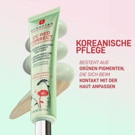 Erborian CC Red Correct - Cream against Redness with Centella Asiatica - Korean Face Care with Soothing Effect for a Naturally Even Complexion SPF 25 - All Skin Types - 45 ml