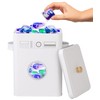Skywin Metal Laundry Pod Container with Lift-Up Lid Wooden Handle