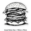 Medium 100mm 'Stacked Burger' Permanent Sticker Decal for Cars/Windows/Bins/Walls etc