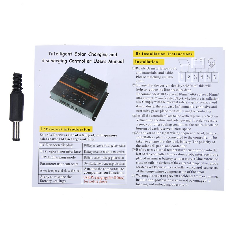 12V 24V Auto 80A PWM Solar Charge Controller Solar Panel