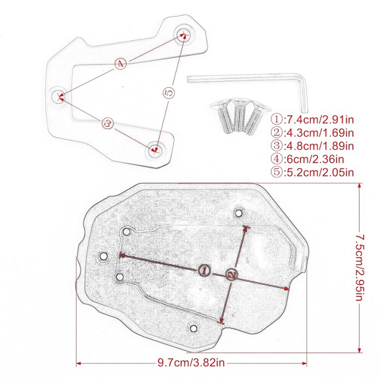 Motorcycle Kickstand Extension Stand Support Plate Aluminium Alloy Replacement for
