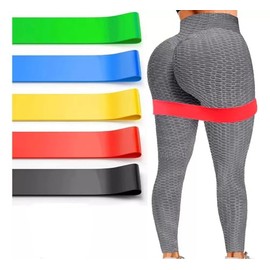 Generic Lecute 5 Bandas de Resistencia Ligas Ejercicio Gimnasio Pilates Elasticas Yoga Gym Fitness Deportivas Gluteo Tonificacion Hip Thrust Entrenamiento en Casa Fisioterapia Pack 5pzs
