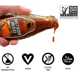 Southern Braai Fermented BBQ Sauce by African Dream Foods | All-Natural Barbecue Sauce | Glass Bottle, 5 fl oz