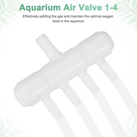 M METERXITY 5-Pack Aquarium Air Valve 8mm to 4mm 4-Ways, Plastic Air Line Tubing Splitter Connector Flow Control Pump Accessories for Aquarium/Fish Tank/Garden/Agricultural/Irrigation [White]