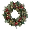 30-inch Pre-Lit Decorated Christmas Wreath with 50 LED Lights Battery