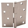 4 in. Square Corner Satin Nickel Door Hinge (3)