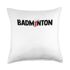 Badminton Graphic Badminton Player Shuttlecock Sports Smash Throw Pillow