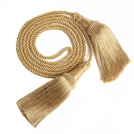 2 Pack Weighted Pew Ropes with Tassels, Extended Tassel Rope for Church and Wedding Decor