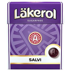 Läkerol Salvi Lakerol Original Swedish Salmiac Salt Liquorice Licorice Root Sugar-Free Stevia Pastilles Box 25 g x 4 Pieces