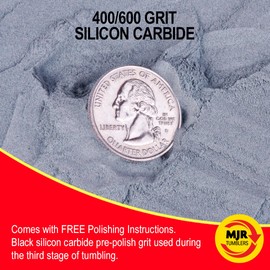 20lb of MJR Tumblers Premium 400/600 Pre-Polish Silicon Carbide Rock Polishing Grit for Step/Stage 3, MJR Tumblers is a Disabled and Veteran Owned Company Proudly Located in USA