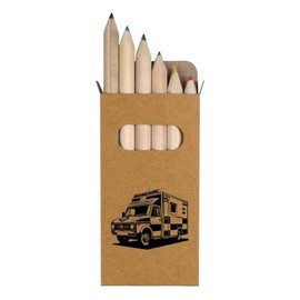 Azeeda 6 x 'Ambulance Vehicle' Short 85mm Pencils/Coloured Pencil Set (PE00067244)