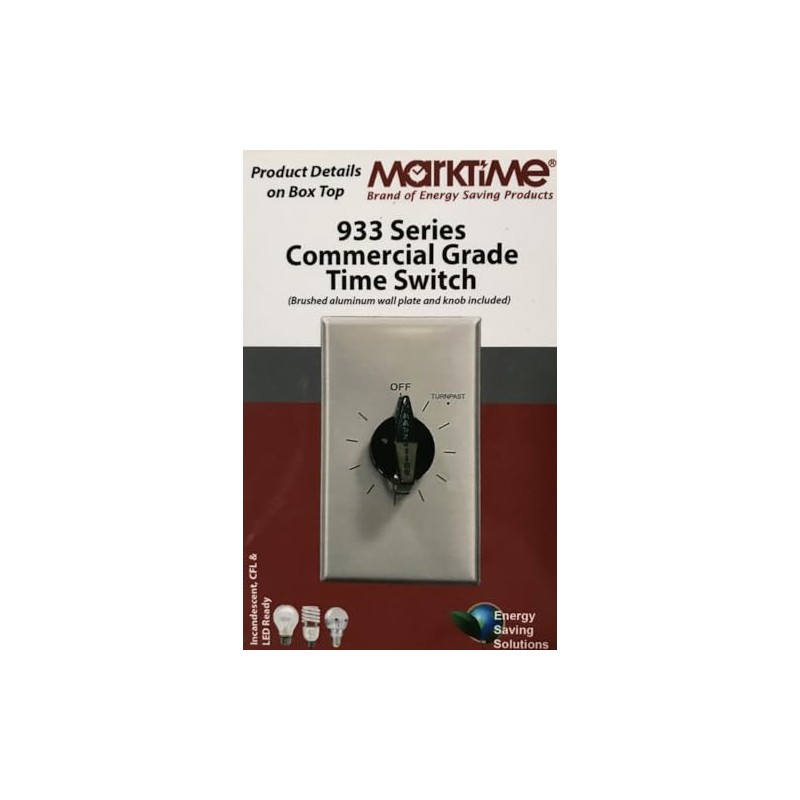 MarkTime 93305 Commercial Grade in-Wall Timer, Four Hours, Brushed Aluminum