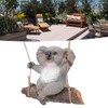 Swing Koala Sculpture Cartoon Synthetic Resin Animal Statues Decoration for
