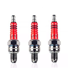 Triple Electrode 3pcs Spark Plug A7TC for GY6 50 cc 70cc 90 cc 110cc 125 cc 150cc ATV Dirt Bikes Scooters & Kazuma Roketa Sunl Taotao Baja Redcat Honda CRF50 DAX