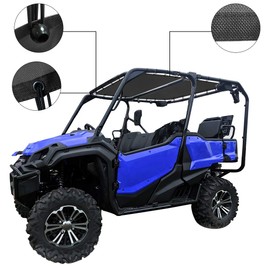 Shadeidea Sun Shade for Honda Pioneer 1000-5, Mesh Sunshade Soft Top Roof Cover UTV Top Sun Shade UV Blocker - 10 Year Warranty (Black)