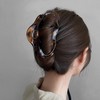 Sttiafay Large Claw Hair Clip - Brown Acrylic Geometric Big