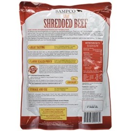 SAMPCO Lean Shredded Beef W/Broth 3lb Pouch Fully Cooked All Natural Brazil 2025