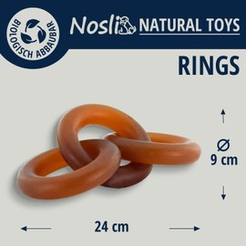 Nosli Natural Toys Rings für Hunde • Premium Beißring aus 100% Naturkautschuk ohne Farbstoffe • Kauspielzeug für Hunde • Robustes Hundespielzeug für kleine & große Hunde • Gummiring Hund