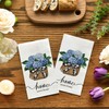Horaldaily 50 Disposable Paper Decorative Guest Napkins, Blue Hydrangea Bouquet