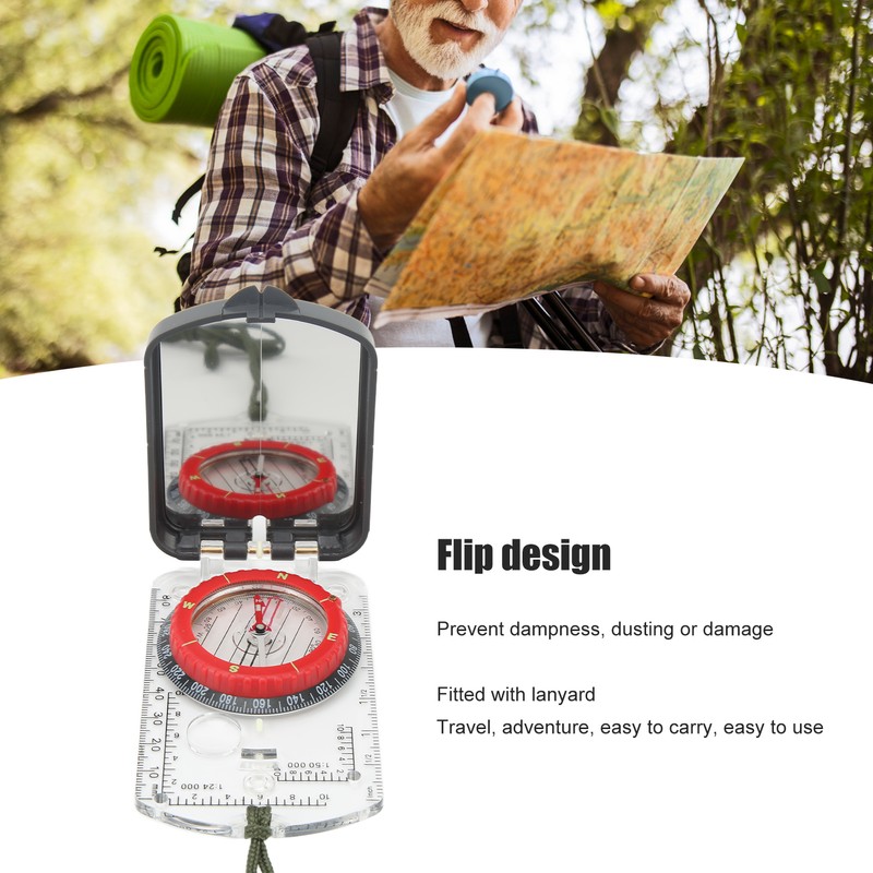 Multifunctional Card Compass Portable Map Directional Compass Outdoor Adventure Equipment