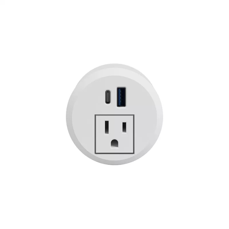 BBF 2-inch Desktop Power Grommet with AC Outlet and USB-A/USB-C