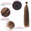 muaowig P4/27 Curly Wave Human Hair 3 Bundless Brazilian Remy