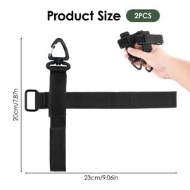 Glove Holder, Pack of 2 Belt Clips for Gloves, Adjustable Nylon Clips, Multifunctional and Robust, Ideal Holder for Police, Fire Brigade, Workers and Outdoor Enthusiasts (Black)