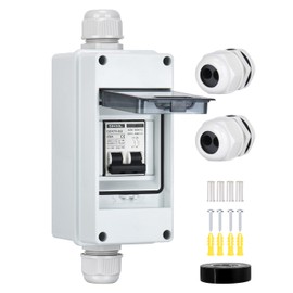 DIHOOL 20 Amp Circuit Breaker with DIN Rail Box, DC Disconnect Solar Switch 400V