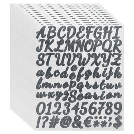 uxcell 912Pcs 12Sheets Glitter Letter Stickers, Self-Adhesive Alphabet Sticker Letter Number Decal Kit Symbols Alphabet Decals for Crafts Scrapbooking Classroom Decor, Black