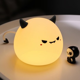 AGV Cici Cute Monster Kids Night Light,Cute Soft Silicone Lamp 3 Level Dimmable Changing Rechargeable Breastfeeding Nursery Portable Kawaii Lamps,Bedside Lamp for Baby and Toddler,Boy Girls