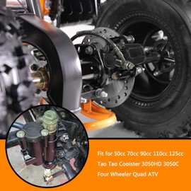 HOLATO Rear Disc Brake Master Cylinder Caliper Assembly with Brake Pads for 50cc 70cc 90cc 110cc 125cc Tao Tao 110 Coolster 3050HD 3050C Peace Motorsports Apache Four Wheeler Quad ATV Parts Heavy duty