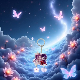 Mioaoa 1Pc Tian Guan Ci Fu Acrylic Keychain Car Cute Anime Heaven Officials Blessing Key Chain Women Pendant Key Holder Charm Decoration Accessories