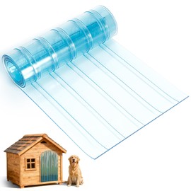 15.7 in x 4.9 ft Dog Door Replacement Flaps, Transparent Vinyl Strips for DIY Doghouse or Cat Door, Weather Resistant, Easy to Cut & Install