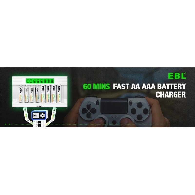 EBL 8-Bay AA AAA Battery Charger for NiMH AA AAA