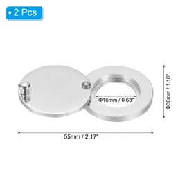PATIKIL 5/8" Peephole Cover,Rotating Door Viewer Peephole Privacy Cover with Self-Adhesive Tool for Home Apartment Hotel Security,Bright Chrome 2pcs