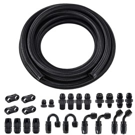 EVIL ENERGY 6AN Fuel Line Kit, 6AN Nylon Braided Fuel Line Hose with 24PCS Fittings Kit CPE Fuel Hose 20FT