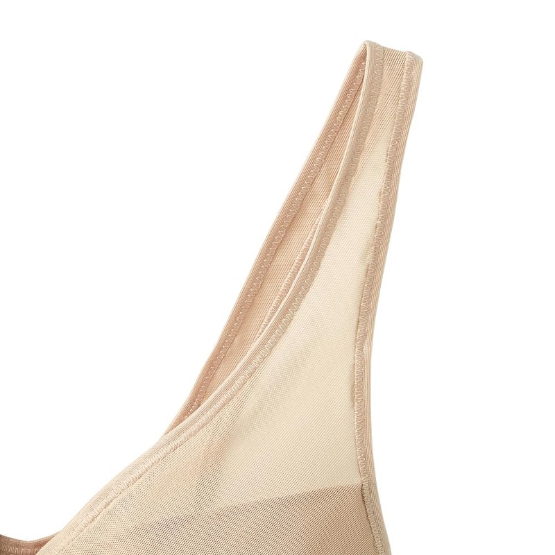 GUNZE EB1235H Women's Wireless Bra, Lightweight Bra, New Crystal Beige,