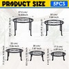 PUREZON Metal Plant Stands, 5 Pack, Black, Round
