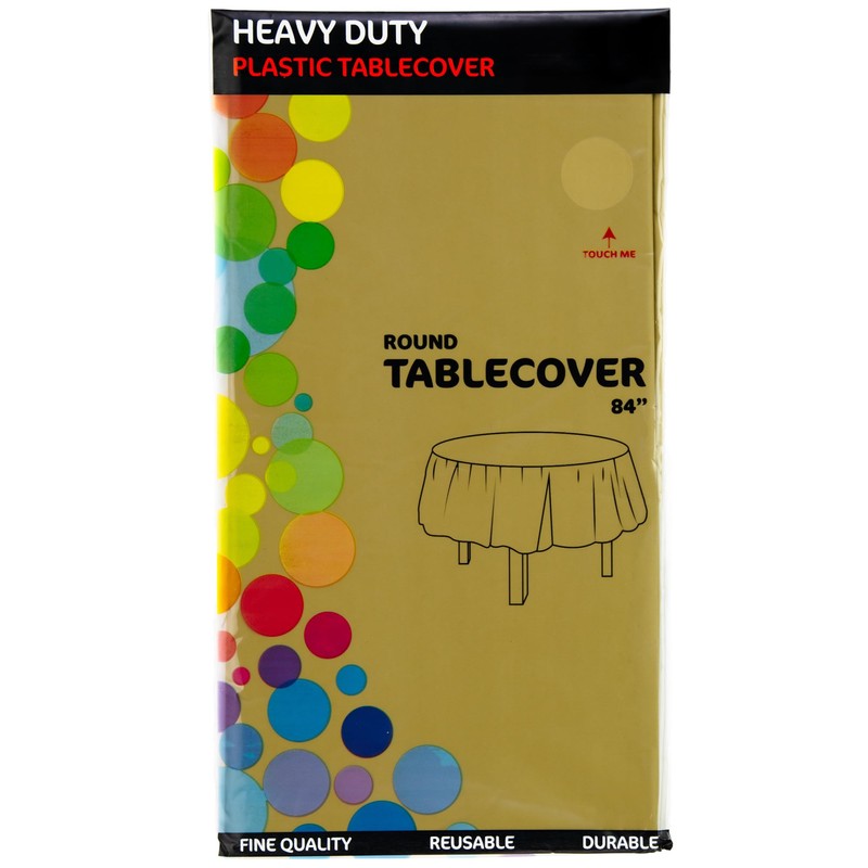 DecorRack 2 Round Tablecloths -BPA- Free Plastic, 84 inch, Dining