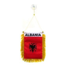 AZ FLAG - Wimpel Albanien - 15x10 cm - Albanische Mini Flagge 10 x 15 Cm - Auto Pennant Spezielle Auto