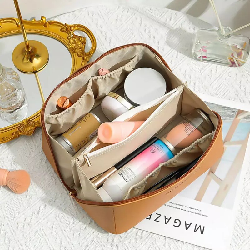 modoo 파우치 보관 메이크업 사각 소프트 화장품jkl080 [브라운] Modoo Pouch