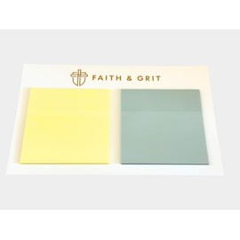 FAITH & GRIT - Transparent Sticky Notes 3x3 - Clear Post it Notes for School Notes, Bible Studies, Bible Notes, journaling, Reminder Notes, Bible Study Supply Notes, Fridge Notes