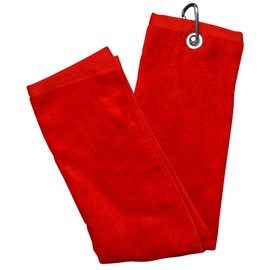 Longridge Luxury 3 Fold Golf Handtuch - Rot