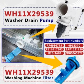 Washer Drain Pump and Filter Assembly Fit for GE, Fit Models GFW550SSN0WW GFW550SSN1WW GFW550SSN2WW GFW650SSN1WW GFW510SCN0WW GFW510SCN1WW FW850SPN0RS GFW850SPN2RS, Drain Pump for Front Load Washers