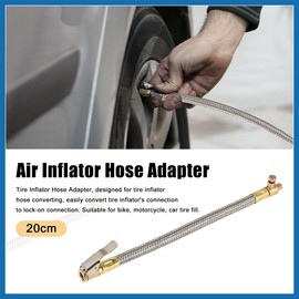 A ABSOPRO 20cm 8" Car Tire Air Inflator Hose Adapter Quick Connect Release Item Replacement