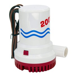 12V 2000GPH Electric Bilge Pump Marine Boat Submersible Water Pump Non-Automatic