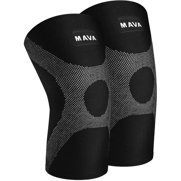 Mava Knee Compression Sleeves Support Pair XS-XXL