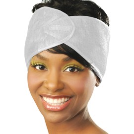 DONNA Extra Large Mesh Wrap 1pc HEADBAND, Silk Wraps, Mesh Wrap for Women’s Hair for Face Wash, Makeup Hair Accessories Headbands Mesh Wrap, 1PC WHITE COLOR